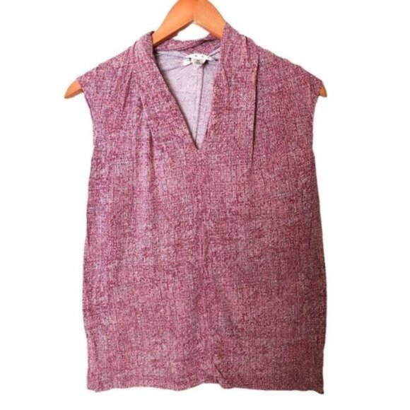 Cabi‎ Raspberry Knit Print V Neck Business Tee Top size M Medium - Picture 3 of 12